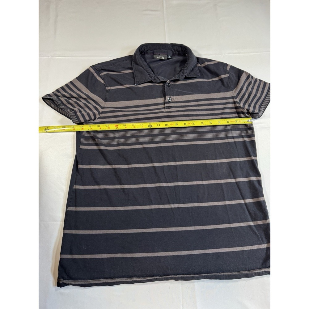 Apt. 9 Polo‎ Shirt Mens Large Black Gray Short Sleeve Soft Cotton Blend Casual - Picture 3 of 4